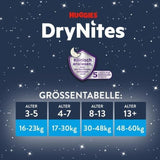 Huggies DryNites Pannolini notturni super assorbenti per ragazze 4-7 anni, 4 x 16 pannolini (64 pezzi), confezione mensile