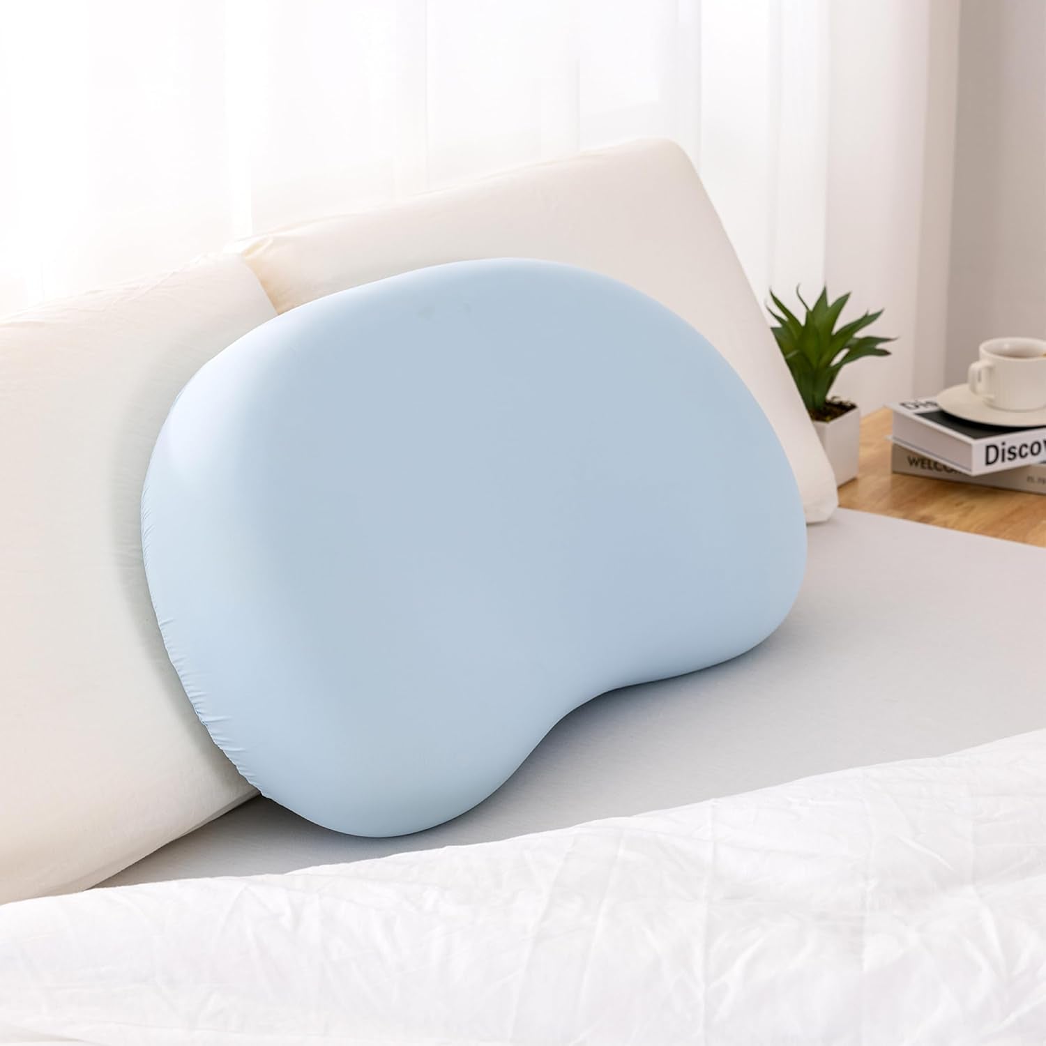 Cuscino in memory foam EGO HOME 40x80 cm con memory foam triturato - Cuscino di supporto per il collo traspirante ed ergonomico per chi dorme sul fianco, sulla schiena o sulla pancia - Certificato Oeko-Tex - Fodera lavabile