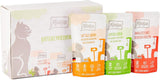 MjAMjAM - Cibo umido premium per gatti - Confezione mista I - Pollo, manzo, cuori Confezione da 12 (12 x 125 g), senza cereali con carne extra