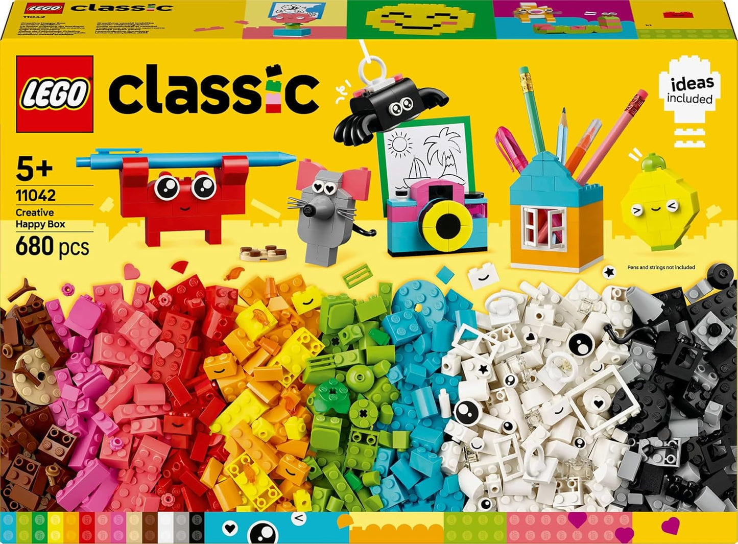 Scatola divertente creativa LEGO Classic, mattoncini da costruzione colorati per giochi di ruolo fantasiosi, set da costruzione per principianti, giocattoli per ragazze e ragazzi a partire da 5 anni, modelli ricostruibili 11042 Set da costruzione Besuche den LEGO-Store
