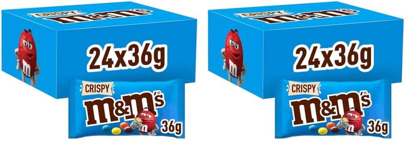 M&M's Confezione sfusa di cioccolato alle arachidi 24 x 45 g di lenticchie al cioccolato aromatizzate alle arachidi regalo al cioccolato (1080 g) ideali come dolcetto a tema calcistico