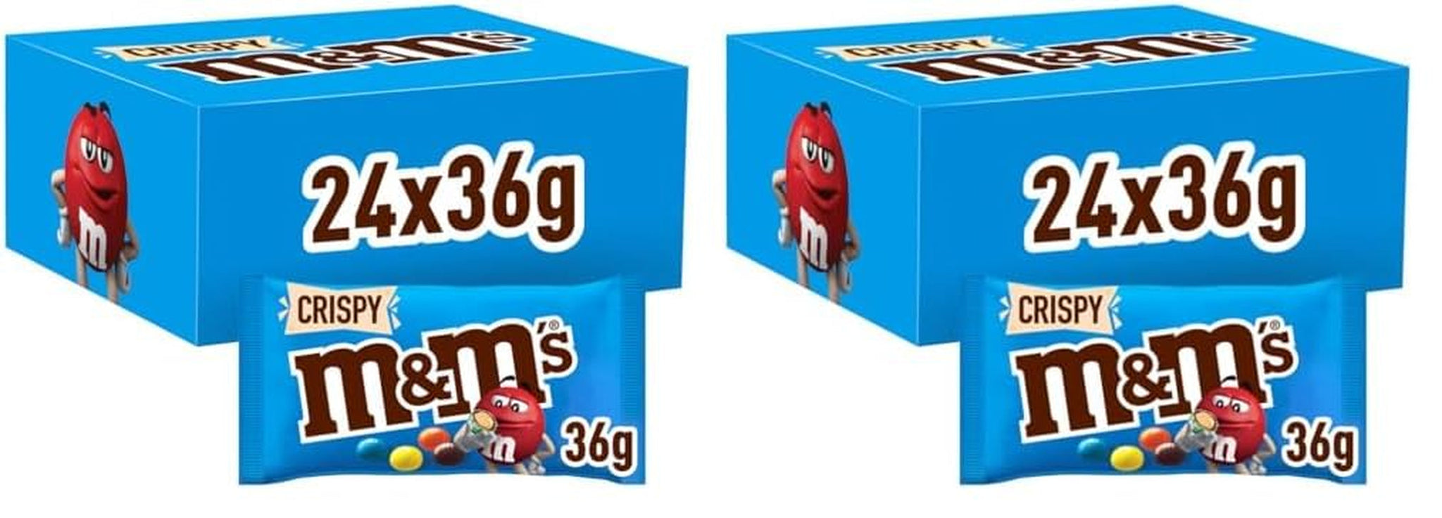M&M's Confezione sfusa di cioccolato alle arachidi 24 x 45 g di lenticchie al cioccolato aromatizzate alle arachidi regalo al cioccolato (1080 g) ideali come dolcetto a tema calcistico
