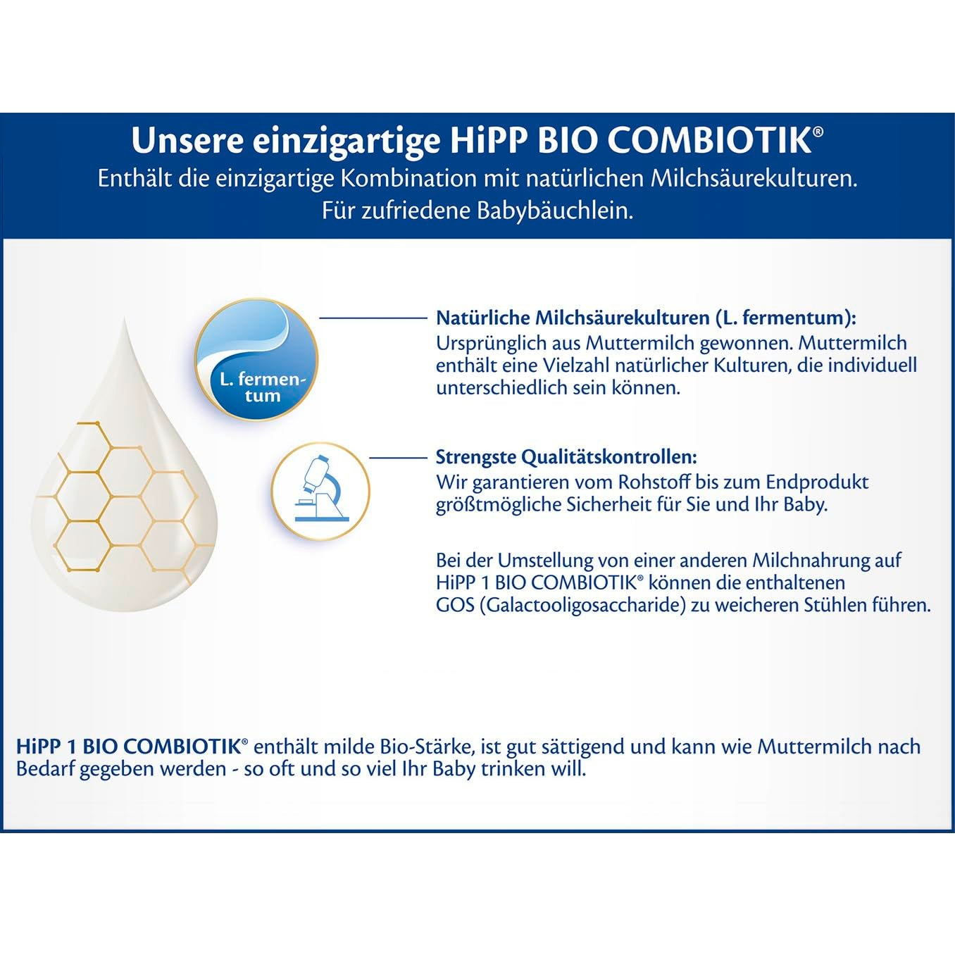 HiPP 1 Organic Combiotik (4 x 600g), latte in polvere per lattanti fin dalla nascita, con colture naturali di acido lattico e amido organico facile da trattare, della migliore qualità biologica