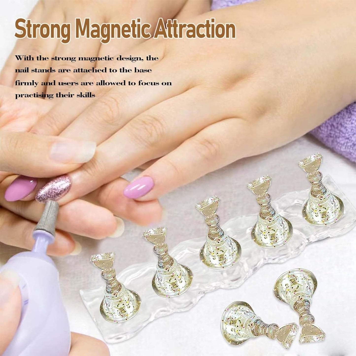 Set Nail Design - Mano da allenamento premium per unghie in gel, accessori per unghie e set per unghie artificiali - Set versatile per unghie in gel fai-da-te e accessori per nail art
