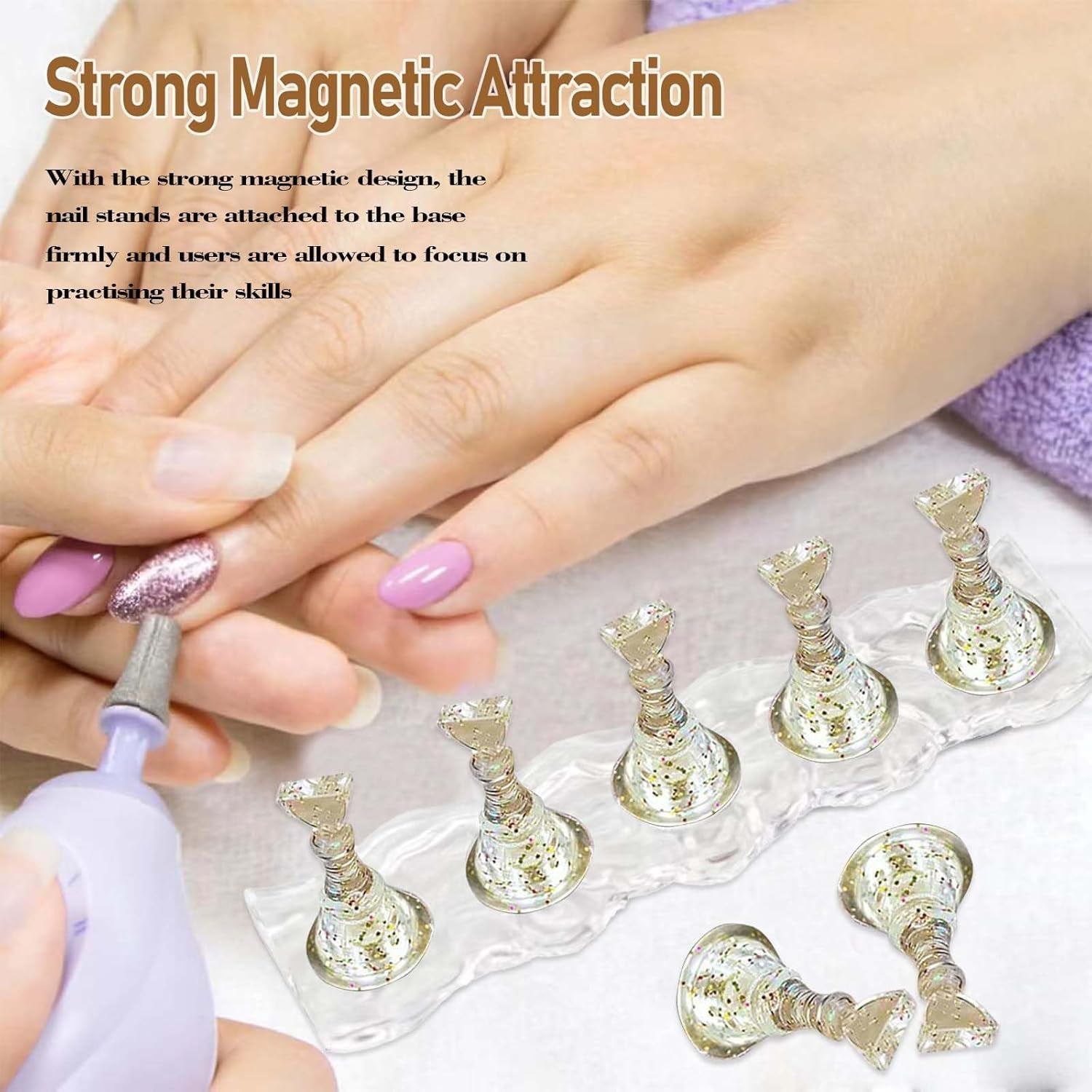 Set Nail Design - Mano da allenamento premium per unghie in gel, accessori per unghie e set per unghie artificiali - Set versatile per unghie in gel fai-da-te e accessori per nail art