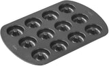 Wilton Donut-Backform Mit 12 Mulden Donutform, Hochwertige Donut Backform Mit Antihaftbeschichtung Für 12 Mini-Donuts, Spülmaschinenfest Stampi e vassoi per la cottura Naty Shop Mini