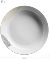MÄSER 931215 Servizio da tavola splendidamente decorato per 6, servizio combinato 30 pezzi, con forme senza cornice, porcellana, bianco