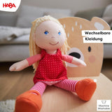 Morbida bambola HABA Annelie - Morbida bambola con capelli raccolti - Con vestiti intercambiabili - Da 18 mesi - 30 cm - Lavabile - 1302108001