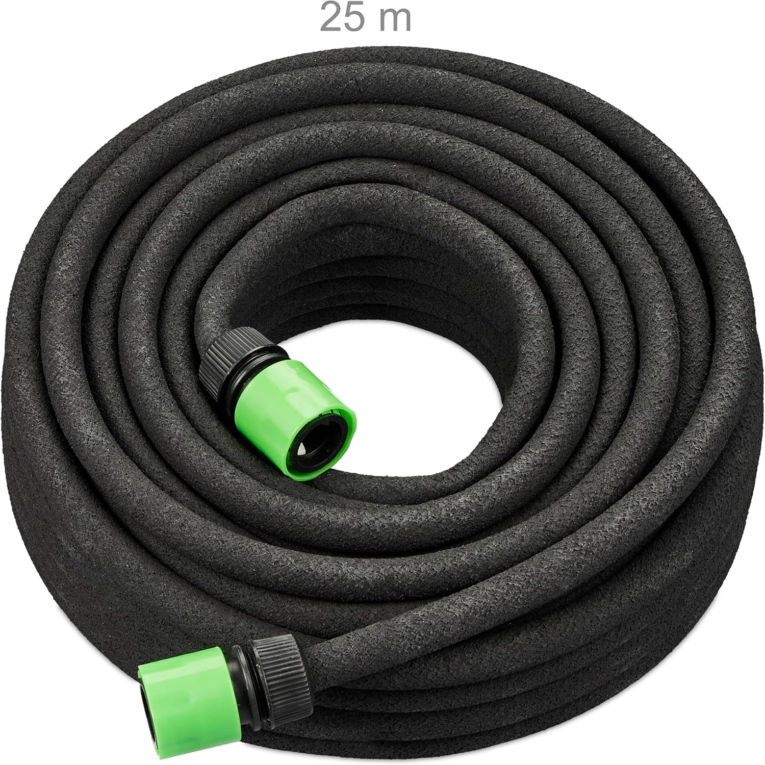 Relaxdays Tubo Antigoccia 25m Tubo per Irrigare Strati Alti e Siepi Tubo da Giardino Nero