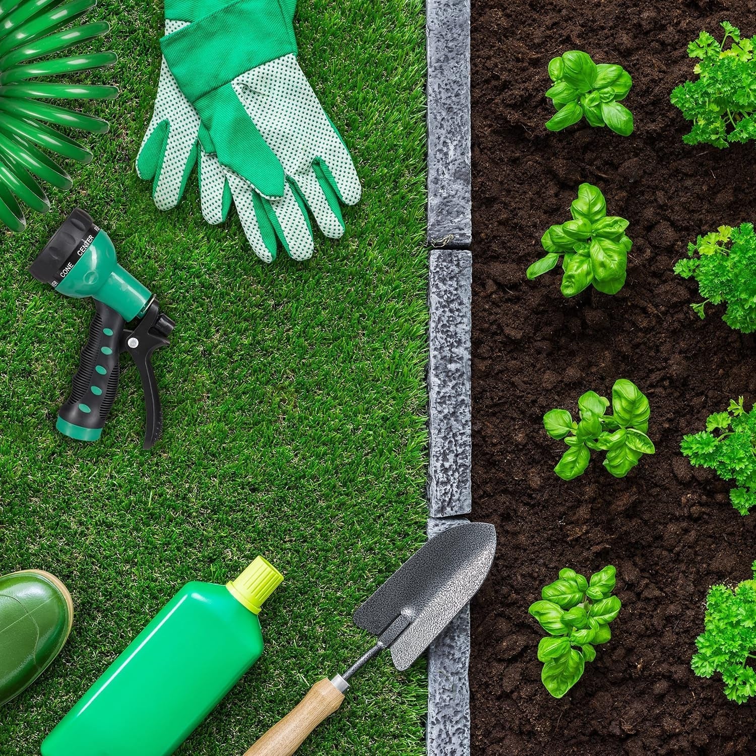 Relaxdays Tubo A Spirale Allungabile Fino A 20 Metri Tubo Flessibile da Giardino con Spruzzatore 7 Tipi di Getto Verde