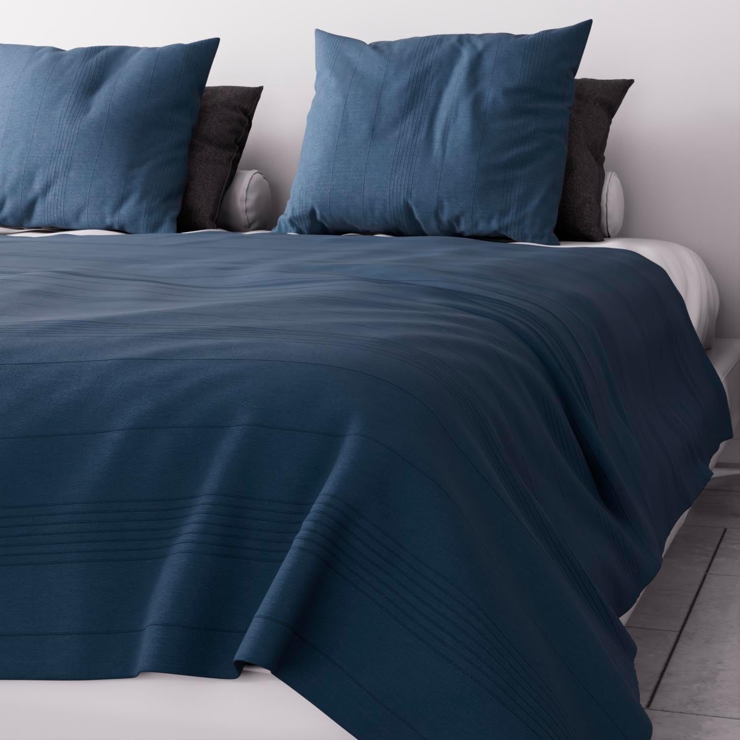 Soleil D'Ocre Adele, Copripiumino Zigzag, Copridivano dal divano, Polycoton, Blu, 220 X 240 Cm Trapunte e trapunte Naty Shop Blu 220 X 240 Cm