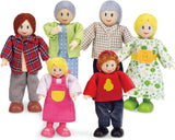 Set casa delle bambole pluripremiato della famiglia di bambole Hape, accessori unici per casa delle bambole in legno, gioco fantasioso, 6 membri della famiglia di bambole, dai 3 anni in su