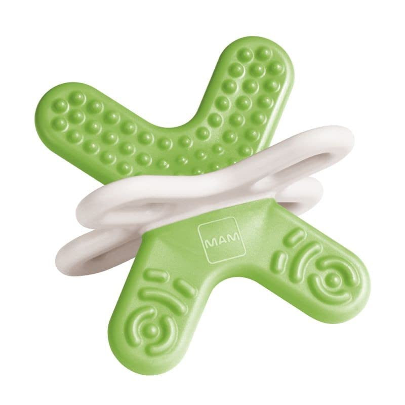 Anello da dentizione MAM C125 Bite & Relax, 2 scatole sterilizzanti, verde