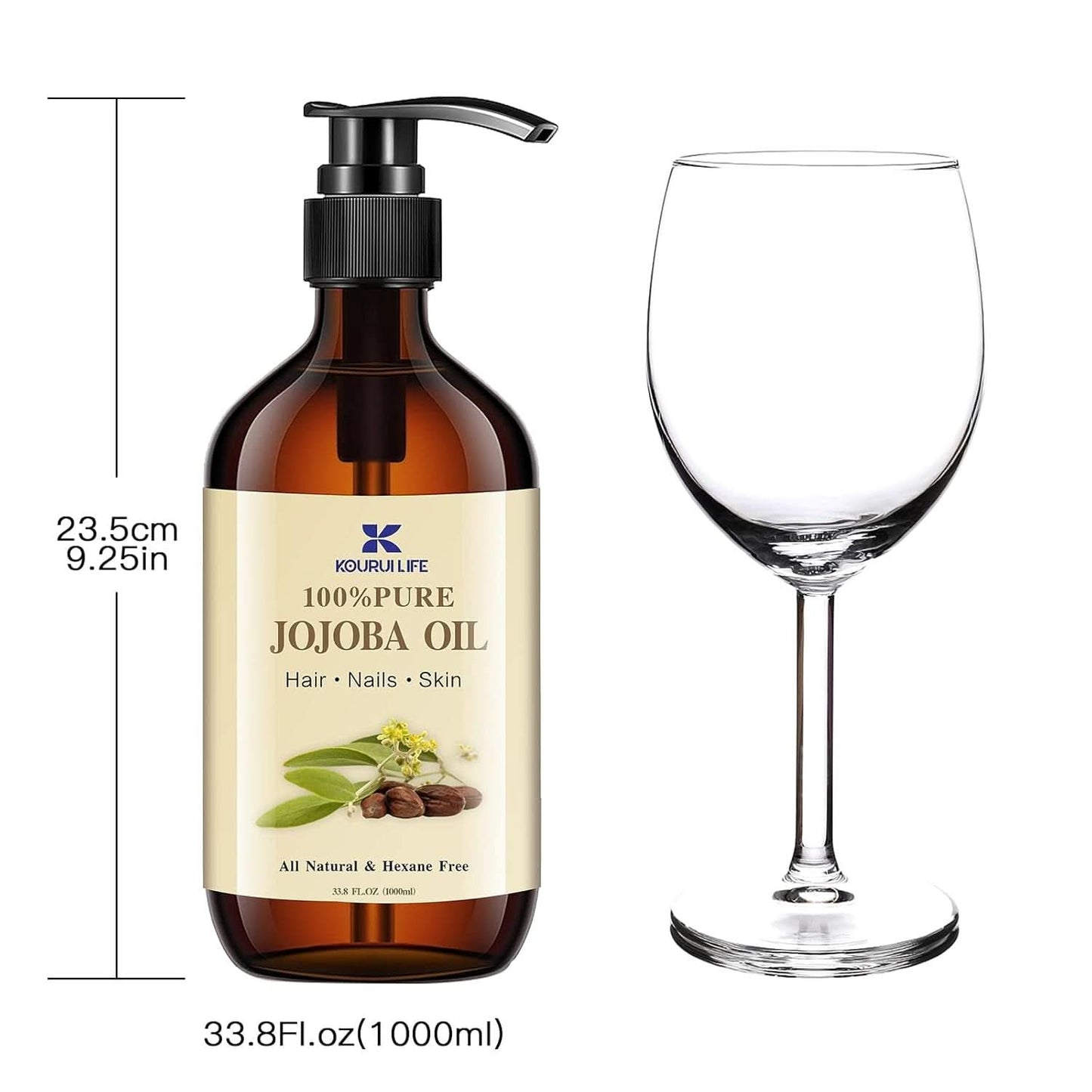 Olio di jojoba biologico 1 litro, puro al 100% Cosmetici e Bellezza Naty Shop