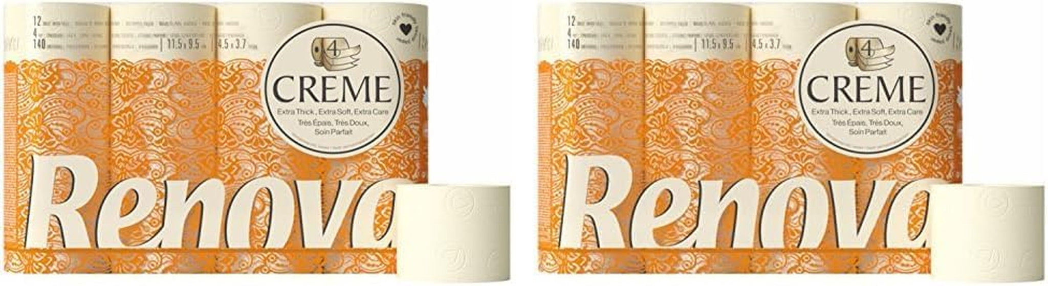 Carta igienica Renova 4 strati crema profumata, rotolo da 12 rotoli