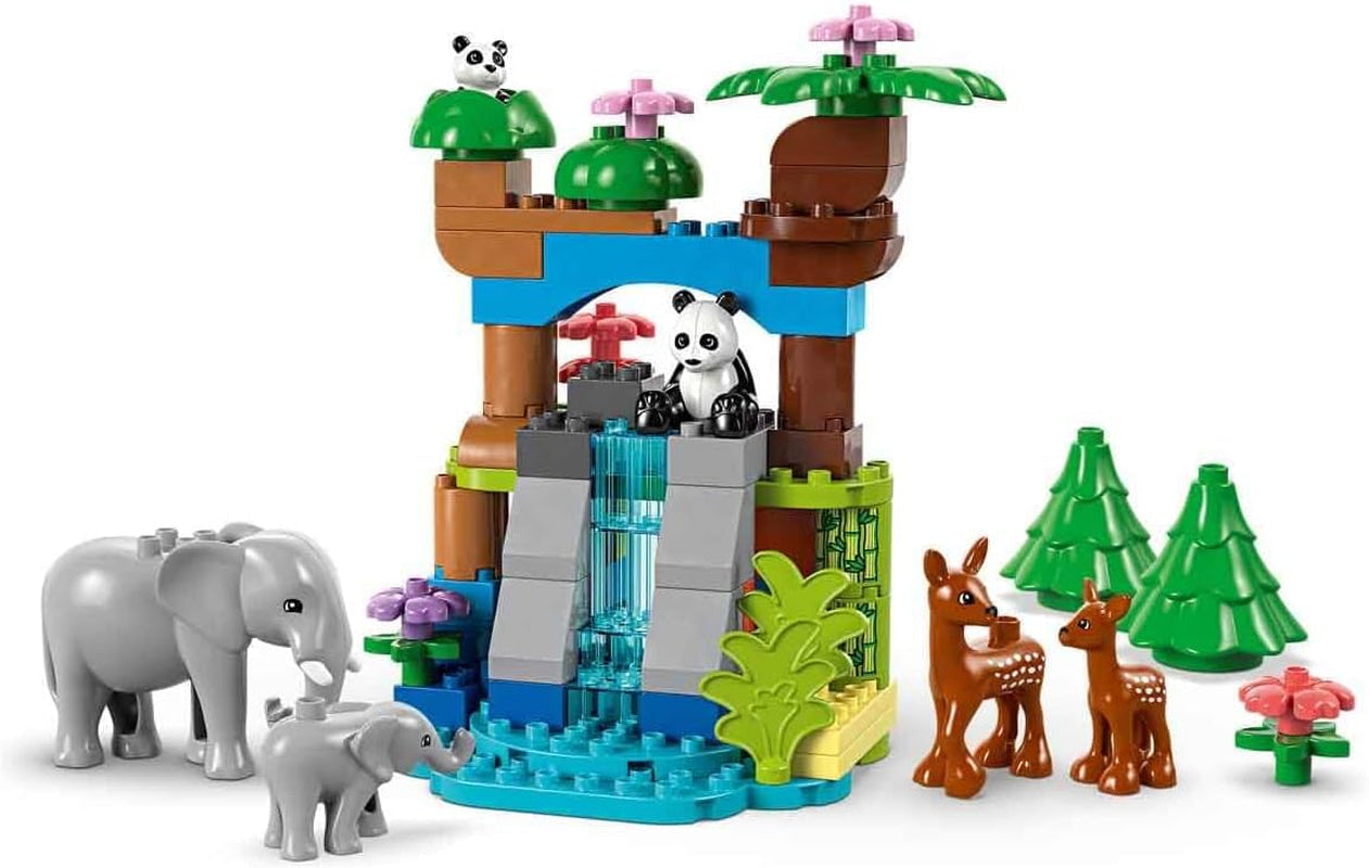 LEGO DUPLO Town Wild Animal Families Set 3 in 1, Giocattolo educativo per bambini con tartarughe, tigri, elefanti, cervi, panda, Set per bambini in età prescolare a partire da 2 anni, Giocattolo da costruzione con personaggi di animali 10446 Set da costruzione Beuche den LEGO-Store