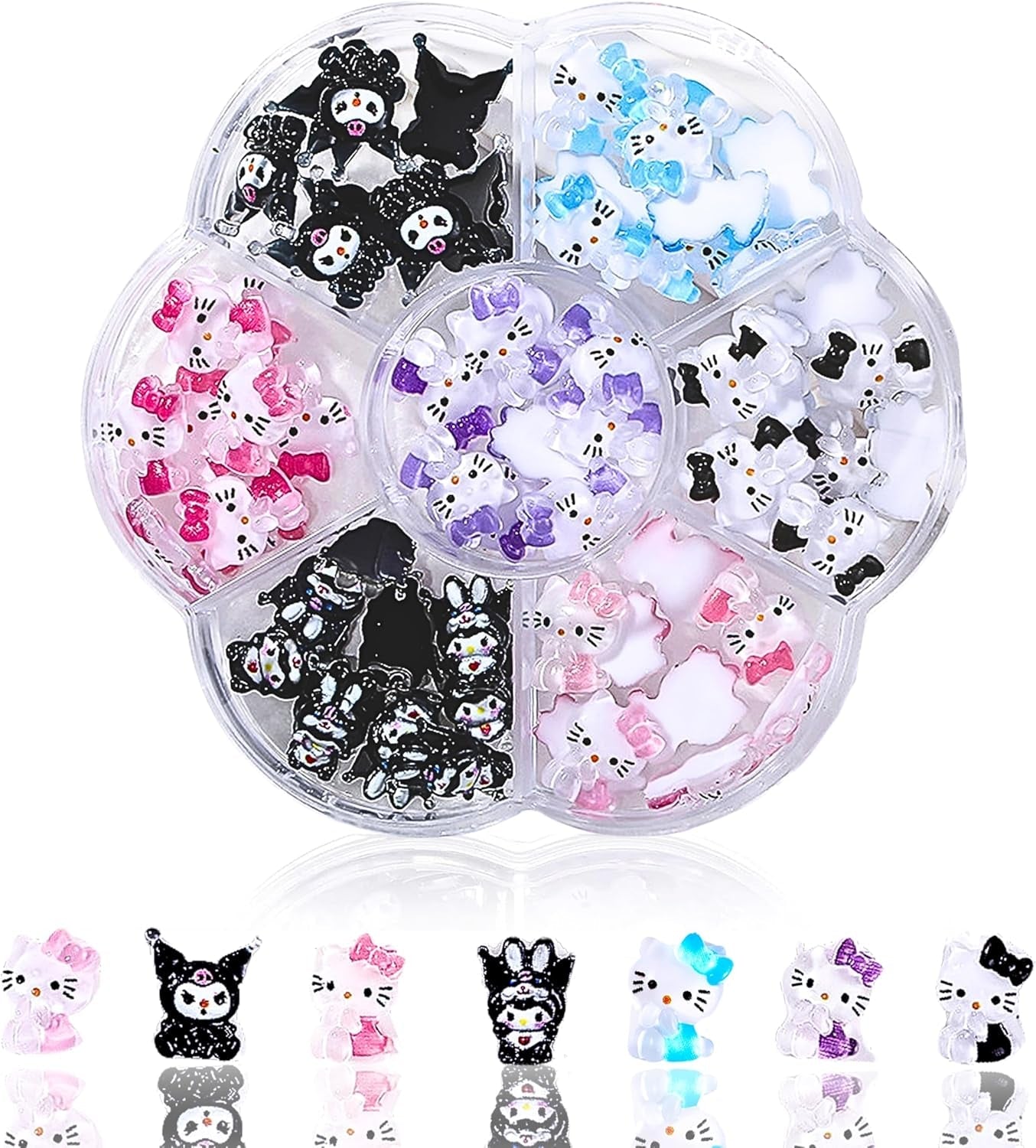 Adesivi per unghie gatto 3D, glitter per unghie, paillettes, adesivi per unghie in resina, gemme per unghie, diamanti per nail art, incluso bastoncino di cera per unghie con strass (Gatto colorato)