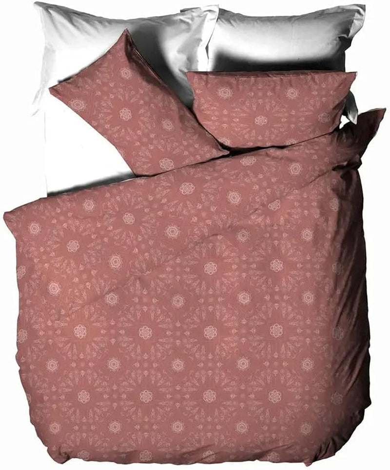 The Linen Yard Set Copripiumino Bohémien, Rosso, 260 X 220 cm Piumini e Trapunte Naty Shop Letto Singolo in Argilla Rossa