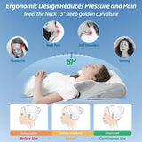HOMCA Cuscino per Collo Cuscino Ortopedico in Memory Foam Cuscino di Supporto per Collo 2 in 1 con Fodera di Raffreddamento 3D Cuscino per Dormire ergonomico per Chi Dorme sulla Schiena, sui Fianchi e sullo Stomaco Grigio 60X13/11X40 cm Cuscini Ortopedici Cervicali Naty Shop