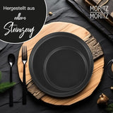 Moritz & Moritz NORDIC Servizio Piatti per 6 Persone - Servizio Piatti in Gres Nero da 18 Pezzi - Design Scandinavo - Robusto Servizio Piatti per 6 Persone per l'Uso Quotidiano e per gli Ospiti - Set Piatti Combinato
