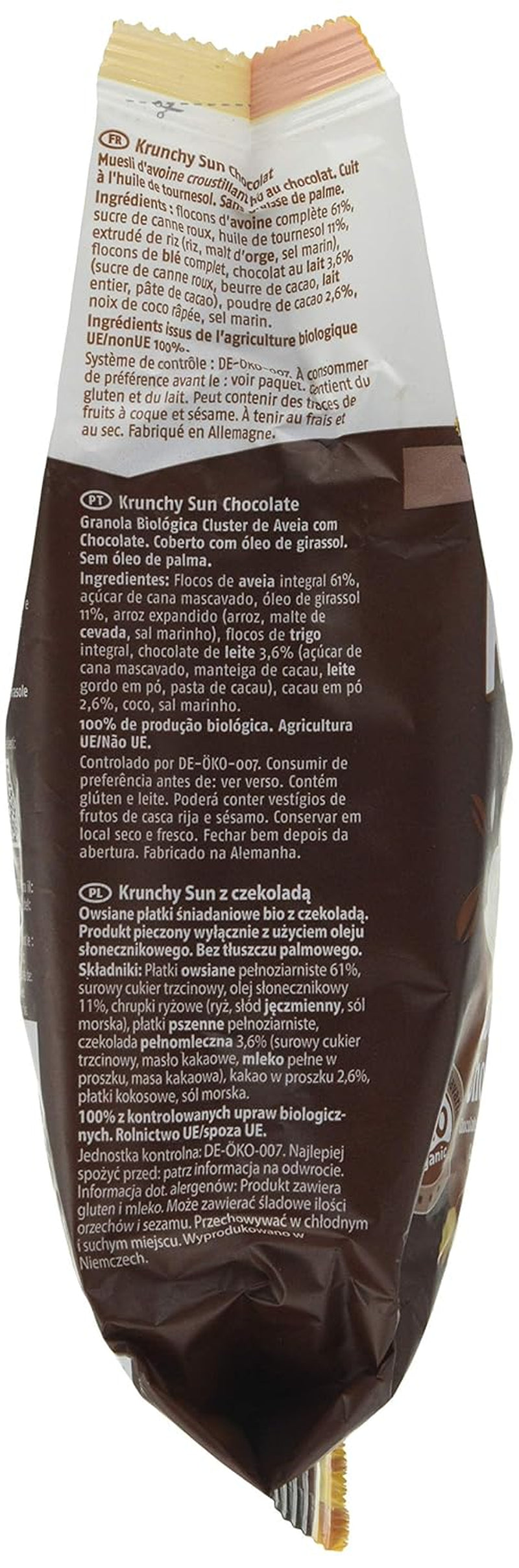 Barnhouse Krunchy Sun | Muesli al cioccolato | Ecologico | Vegetariano, 375 grammi