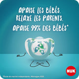 Ciuccio per bambini NUK Star Night & Day 0-6 mesi che si illumina al buio, in silicone rosa, senza BPA, confezione da 2