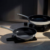 WMF Devil set di padelle 2 pezzi, padella per induzione 24, 28 cm, acciaio inossidabile Cromargan, rivestimento in ceramica, resistente al forno Pentole e Padelle Naty Shop