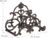 Relaxdays Portagomma da Giardino Look Vintage Montaggio a Parete Tubo Flessibile 20m Ghisa Altezza 24x31,5x15cm Bronzo