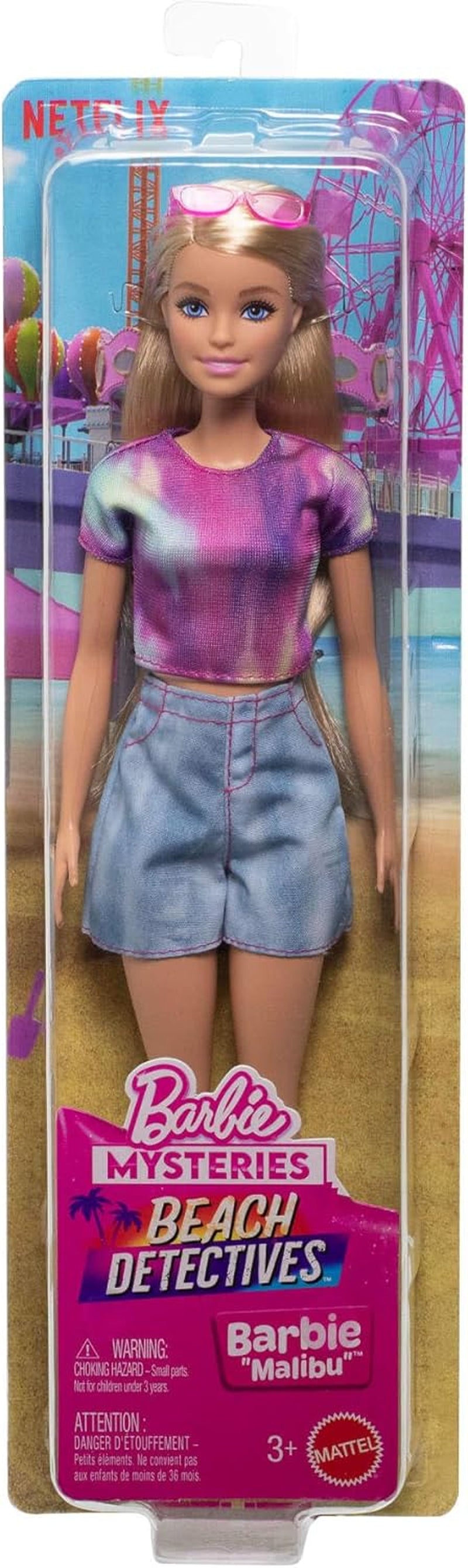 Barbie Mysteries: bambola di Malibu Beach Detectives con abito e accessori esclusivi, inclusi occhiali da sole, JFV63