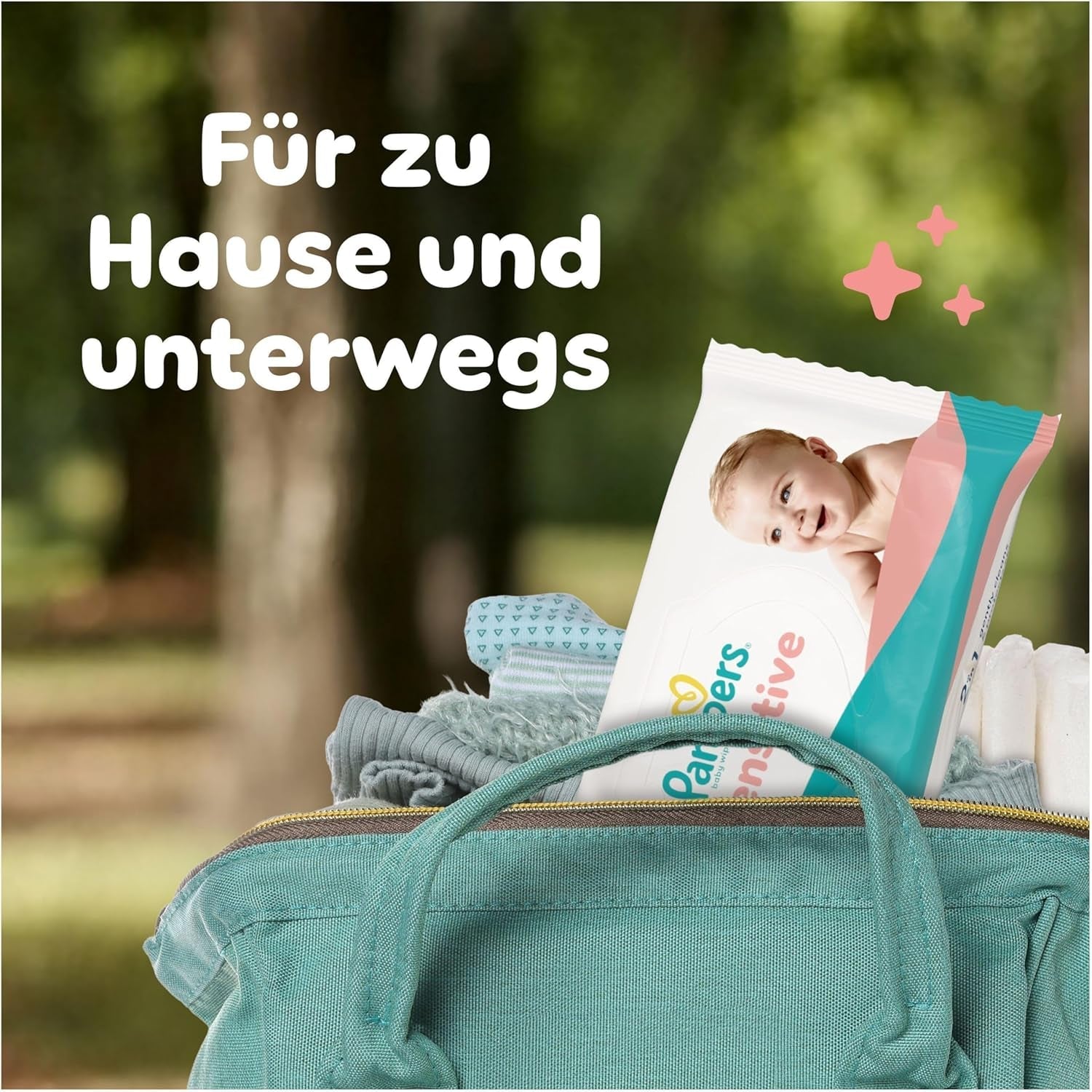 Salviette per neonati Pampers Sensitive, confezione da 15 da 80 salviette, 1200 salviette per neonati, pulizia delicata 2 in 1 e protezione della pelle
