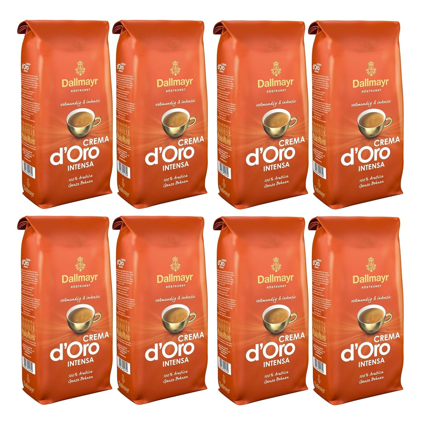 Crema d'Oro Caffè Intenso, Caffè Macinato, Caffè Tostato, Caffè in Grani, Caffè in Grani, 8 x 1000 g