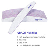 URAQT Professionelle Nagelfeile, 16 Stück, Feile 100/180, Waschbar, Für Nägel, Doppelseitig – Friseursalon, Haustiere (Bianco)