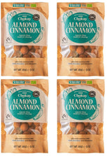 Set di 4 bocconcini biologici - Mandorle alla cannella/Mandorle alla cannella in cioccolato fondente belga/Senza zuccheri aggiunti, senza dolcificanti/VEGAN e COMMERCIO EQUO / 4 x 85 g