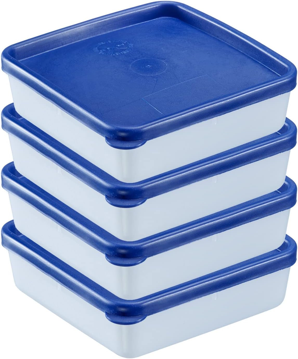 Westmark 4 contenitori per conservazione/congelamento alimenti, incluso coperchio, capacità: 0,25 l ciascuno, impilabili, plastica, Trio, colore: trasparente/blu, 25042270 Contenitori per conservazione alimenti Naty Shop Gerfier box set