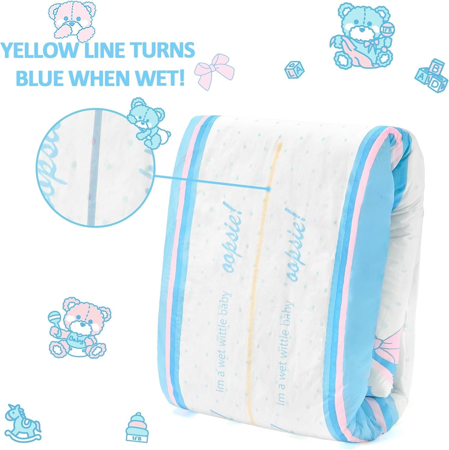 Pannolini stampati per adulti 5500-5800ml 10 pezzi - Slip da toilette (XL)