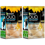 Garnier Olia 110 Biondo Cenere Freddo Tinta Permanente Senza Ammoniaca con Oli Naturali Nutrienti Copertura Totale Tinta Permanente per Capelli Grigi 1 Pezzo (Confezione da 2) Naty Shop Hair Color Titolo predefinito