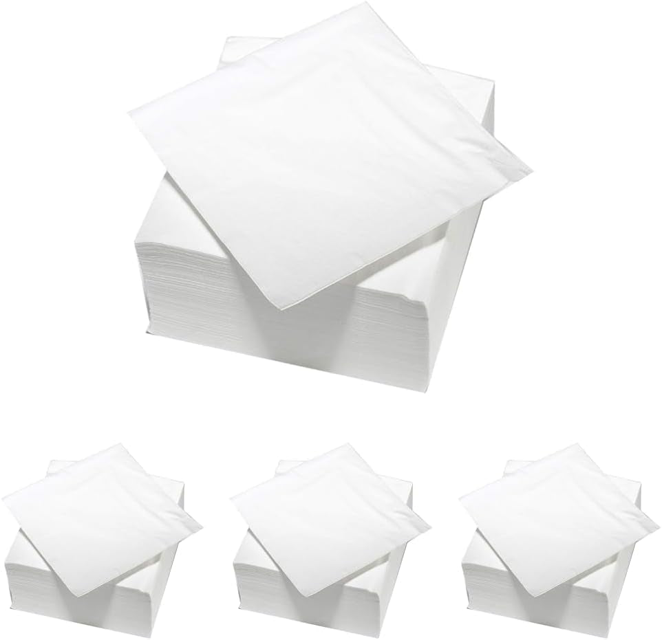 ARTS DE LA TABLE 100 tovaglioli di cotone, 2 veli, 33 x 33 cm, bianco (confezione da 4)