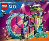 LEGO City Stuntz Ultimate Stunt Rider Challenge, 60361, acrobazie 3 in 1 per 1 o 2 giocatori, con motociclette giocattolo a 2 ruote per bambini, set 2023 Building Sets Besuche den LEGO-Store