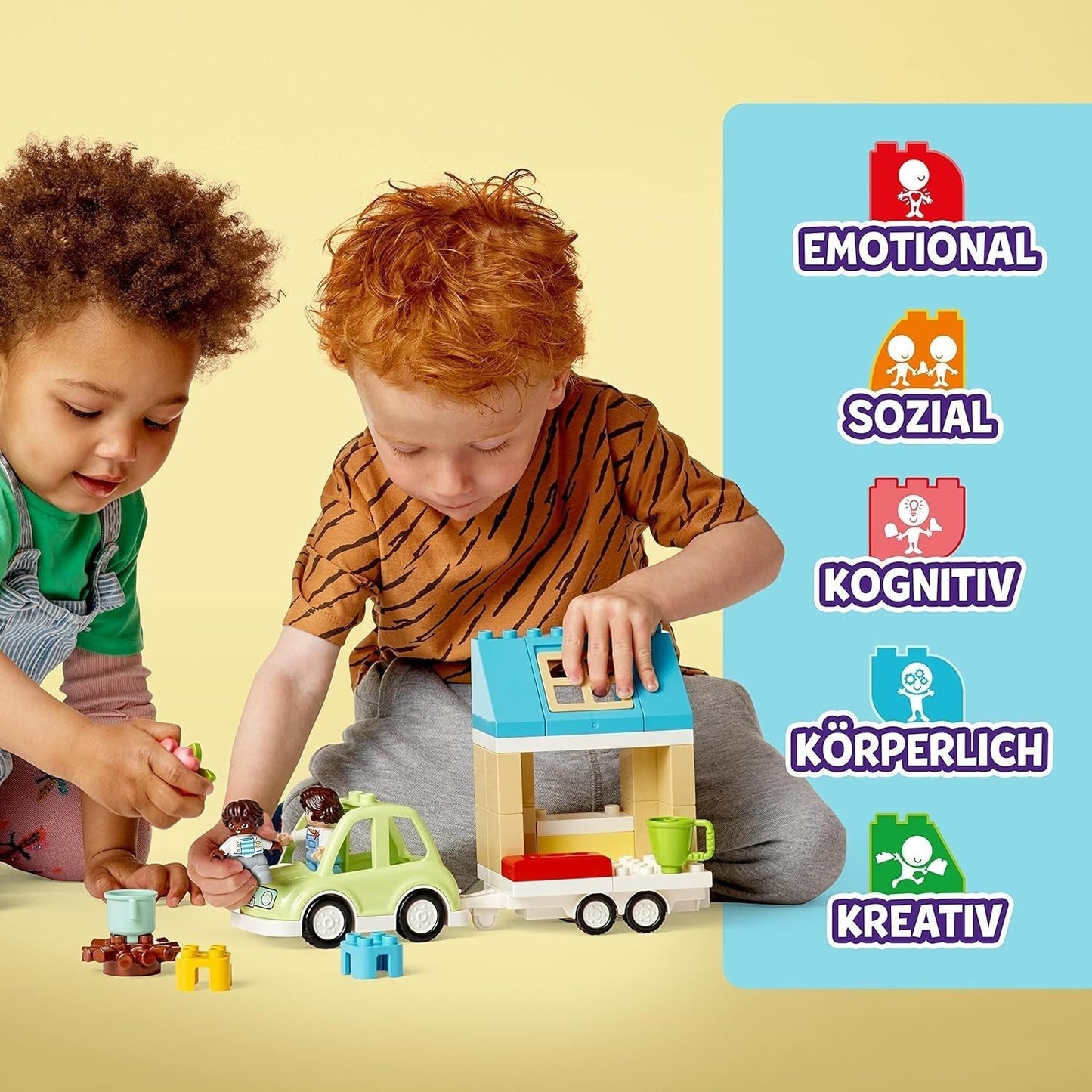 LEGO DUPLO A casa sulle ruote 10986, macchinina con grandi mattoncini, personaggi e macchinina per ragazzi e ragazze dai 2 anni, sviluppa capacità motorie complesse Set di costruzione Besuche den LEGO-Store