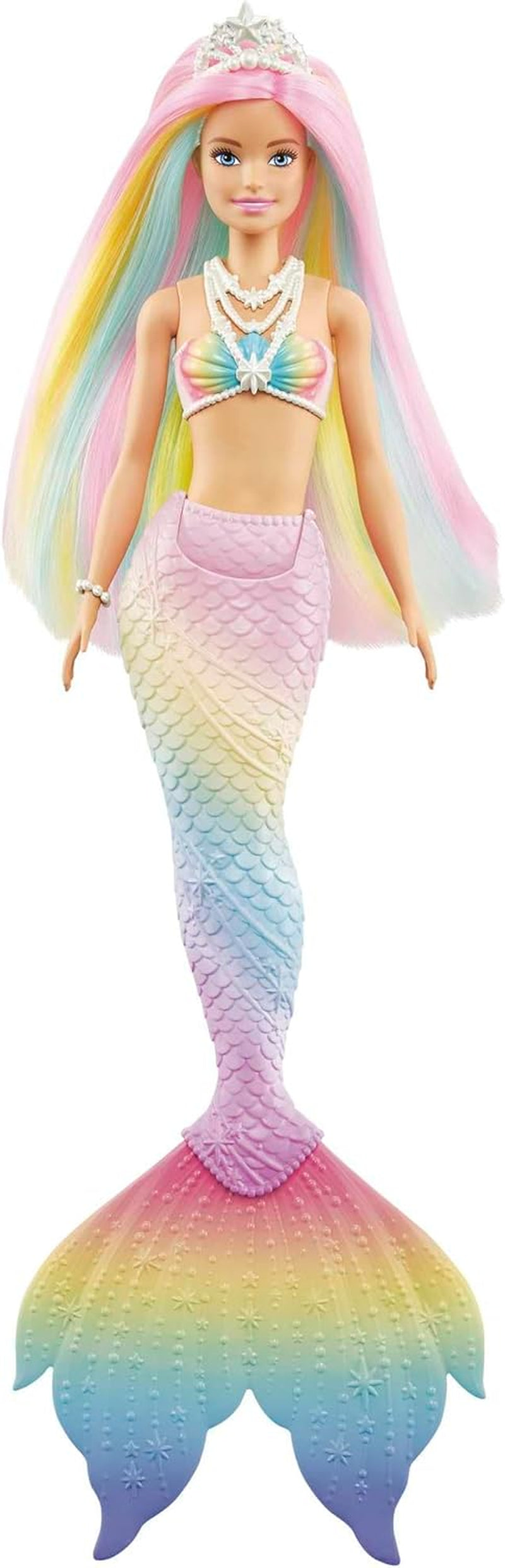 Barbie Dreamtopia Sirena Magica Arcobaleno, Barbie Sirena con Capelli Arcobaleno, Bambola che Cambia Colore Attivata dall'Acqua, Giocattolo di 3 Anni, Regalo per Ragazze, GTF89 Naty Shop Bambole