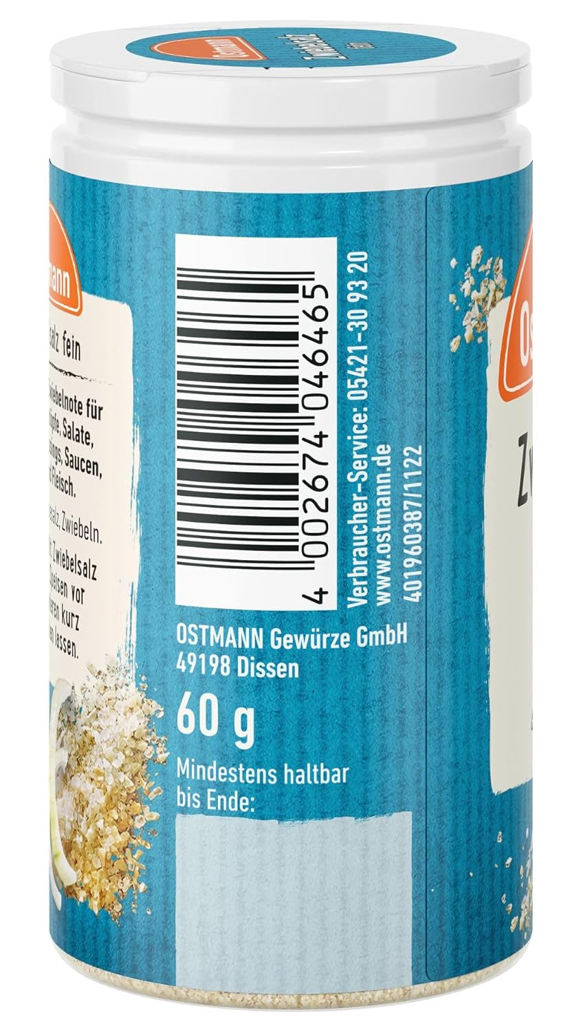 Ostmann Gewürze - Zwiebelsalz | Nachfüllbare & Recyclable Verpackung | 60 g in Der Streudose
