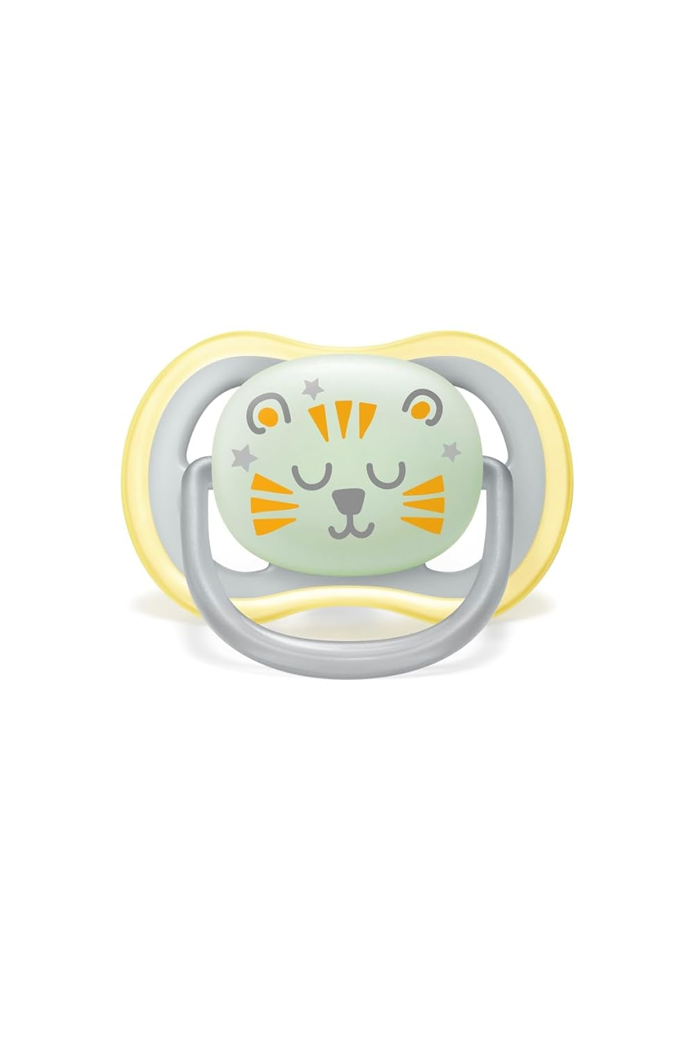 Philips AVENT Ciuccio notturno Ultra Air per bambini dai 18 mesi in su Si illumina al buio, confezione doppia Nuvola/Tigre (modello SCF376/01)