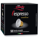 Caffè TROMBETTA L'Espresso, Italien Kaffee Nespresso compatibile Kapseln. Aus 100% Arabica mit einem vollmundigen und körperreichen - 50 Kapseln, 50 Stück (1er Pack)