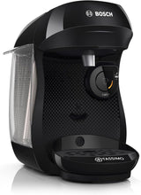 Bosch Tassimo Happy Friendly TAS102E Macchina per caffè a capsule, 70+ bevande, Adatta a tutte le tazze, Auto-Stop, Sostenibile, Dosaggio perfetto, Salvaspazio, 1400 W, Nero