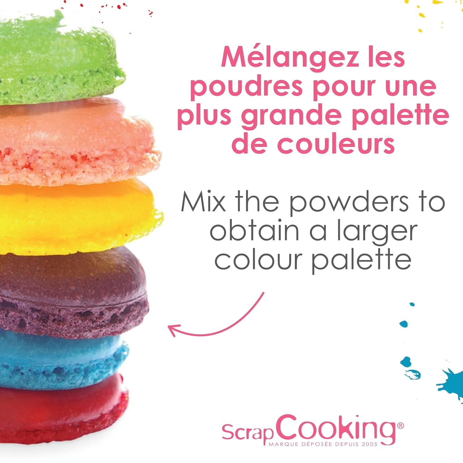 Scrapcooking - Set di 3 coloranti alimentari in polvere - Rosso Giallo Blu - Colorante alimentare per dolci, torte, biscotti, pasta, fondente, torta arcobaleno - 4011