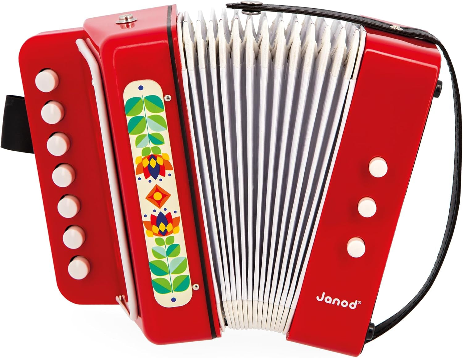 Janod - Fisarmonica Gioia - Strumento musicale per bambini - Giochi di ruolo ed educazione musicale antica - Con tracolla - Dai 3 anni, J07654 Jucarii Bebe Naty Shop Titolo predefinito