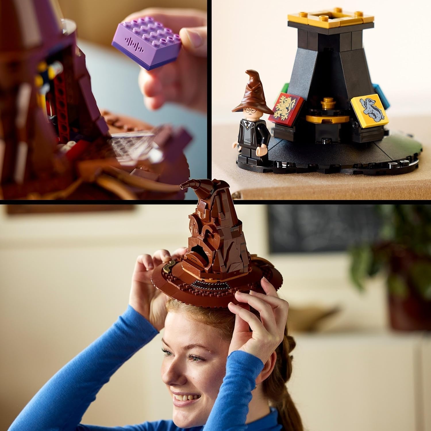 LEGO Harry Potter Cappello parlante Hogwarts Modello Film per adulti Regalo per donne Uomini Mamma Papà Con 31 combinazioni di suoni casuali ti sistema nella tua casa di Hogwarts 76429 Set da costruzione Besuche den LEGO-Store