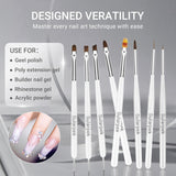 Sularpek 8 Stück Nagel Pinsel Set, Pinsel per Gelnägel, Nageldesign Pinsel, Nail Art Dotting Tools, Nailart Pinsel per Gel Acryl Nägel Nailart