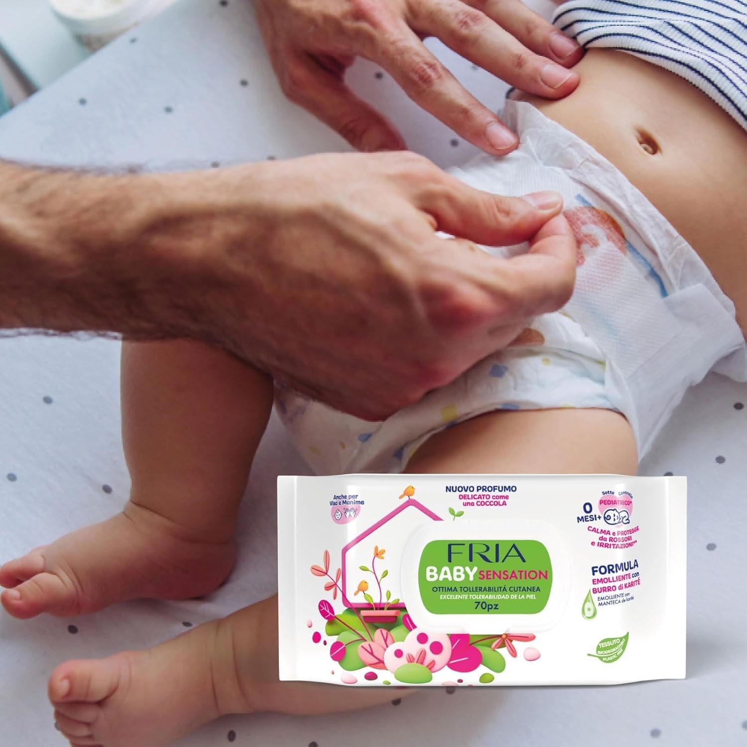 Baby Sensations con coperchio, 72 salviette umidificate, salviette detergenti per la cura personale, unisex, bambini