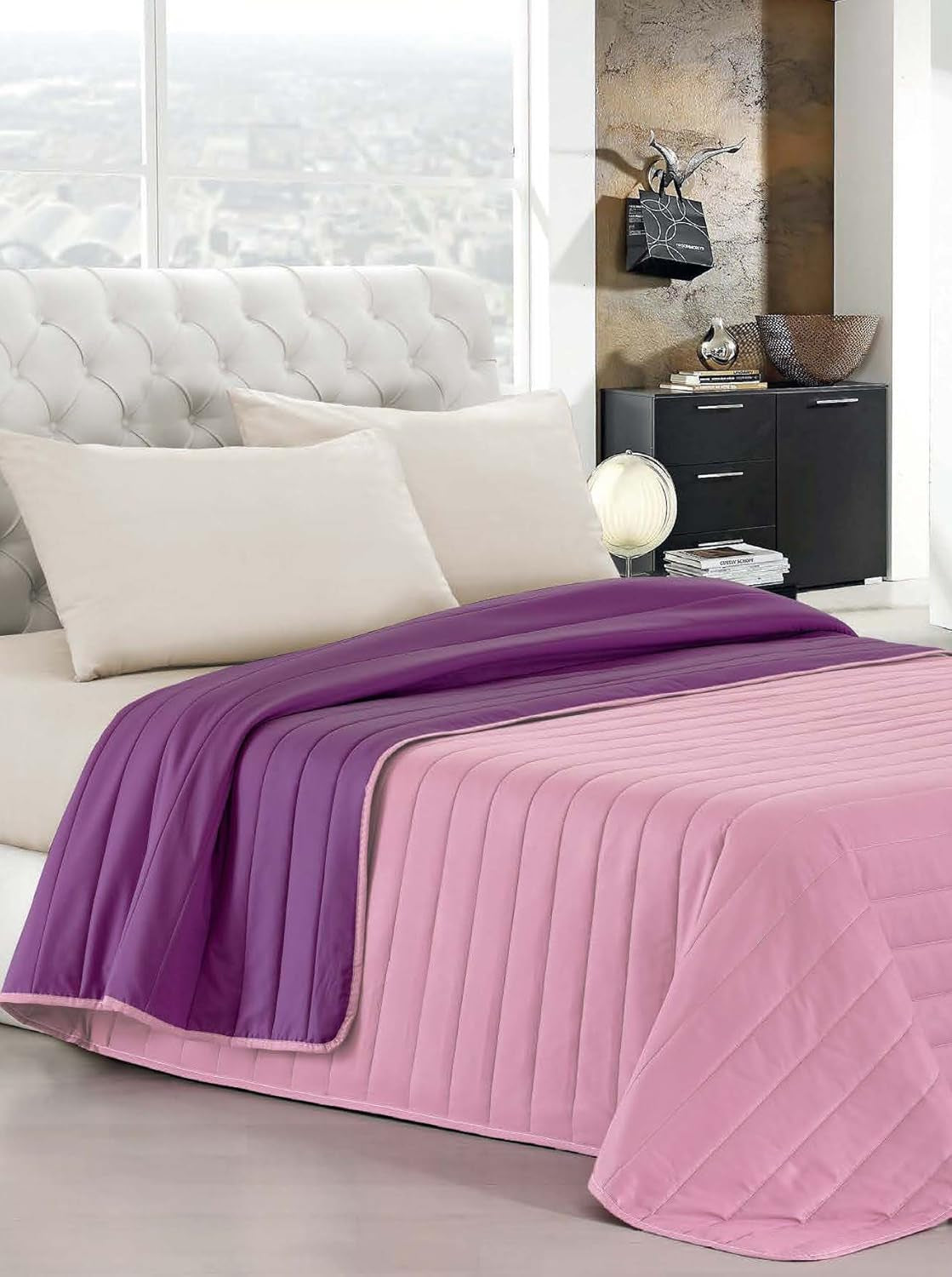Biancheria da letto italiana Estivo letto singolo, lino, Acqua, 170 X 270 Cm Piumini e trapunte Naty Shop Viola/Lilla 170 X 270 Cm